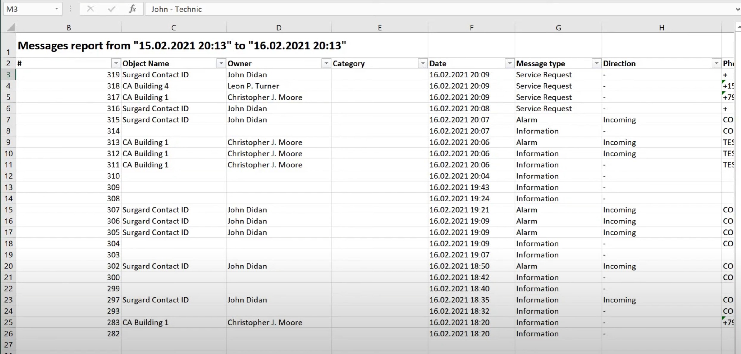 AlarmFront excel import. AlarmFront excel import.