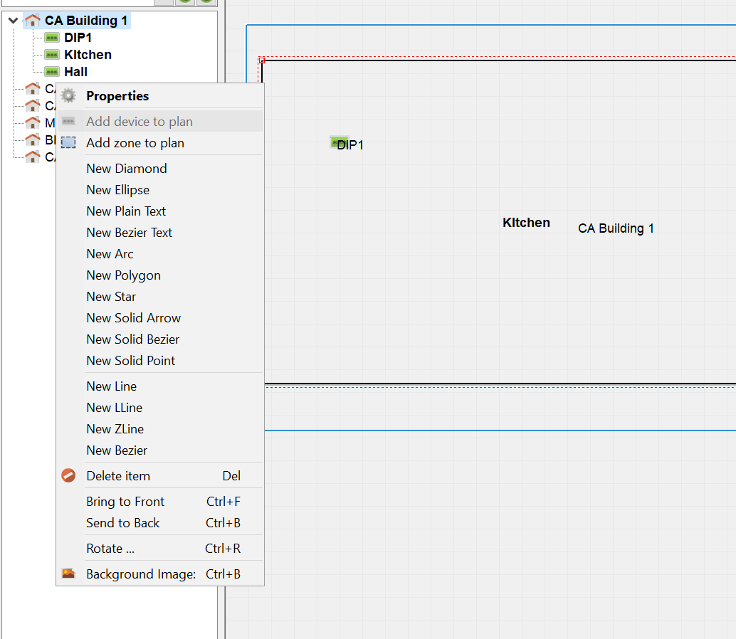 Create fire alarm object plan.